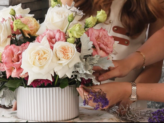 Centro de mesa redondo